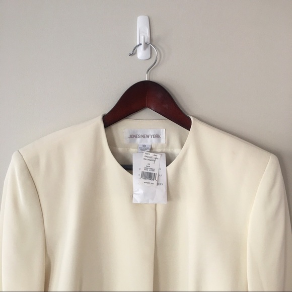 NWT 1980s Vintage Jones New York Cream Blazer - Picture 5 of 12